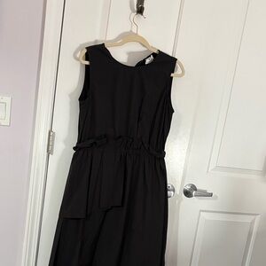 Chic Black Sleeveless Midi Dress by Sabrina Goh Singapore